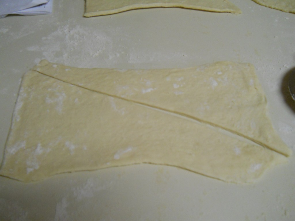 Sliced dough