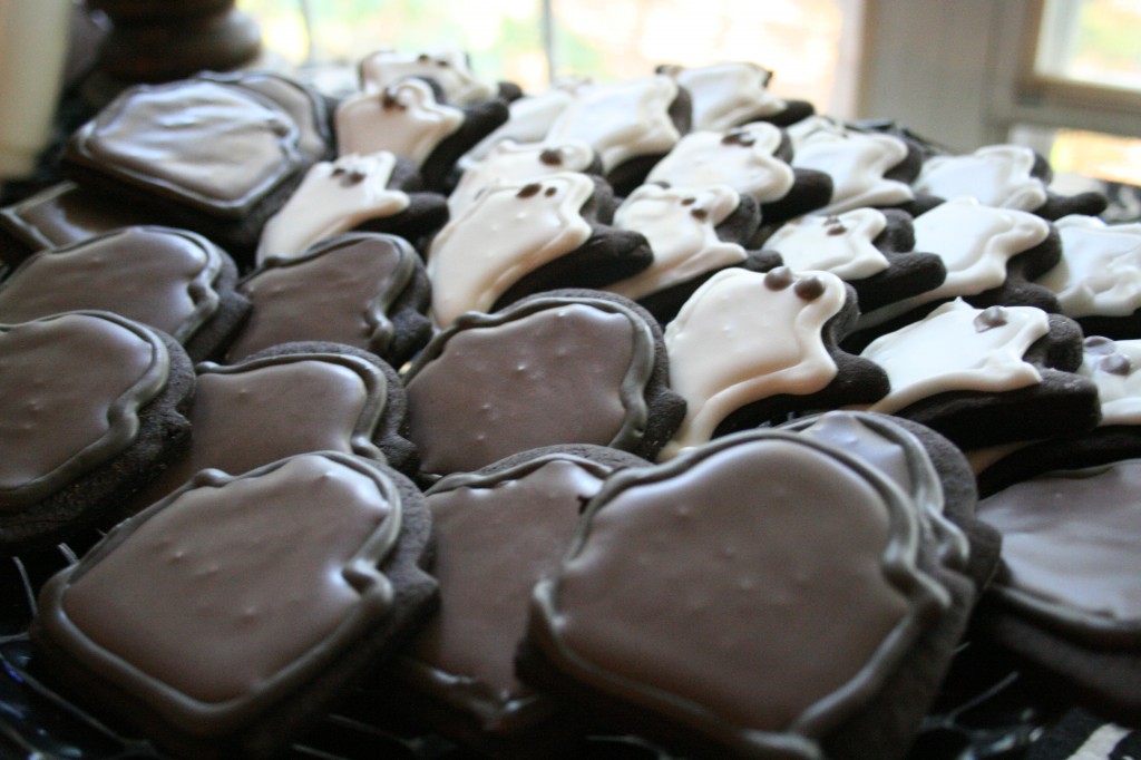 Chocolate Sugar Cookies with Royal Icing