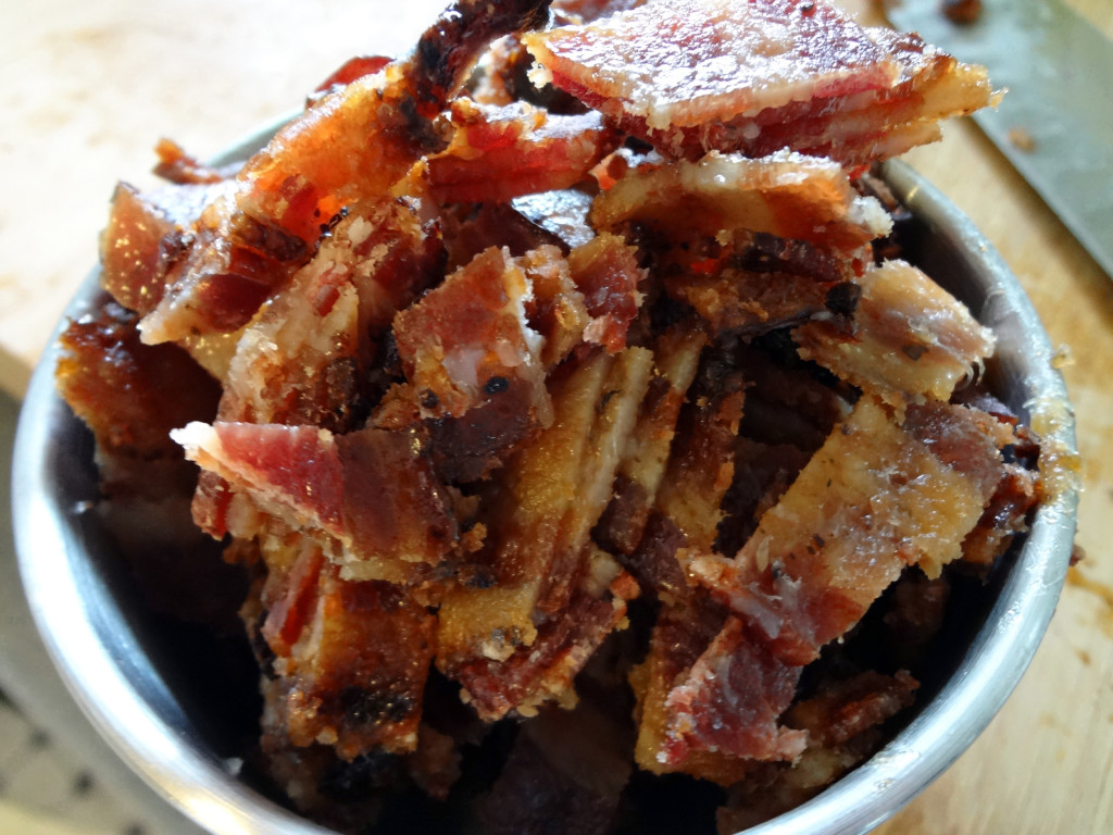 Candied bacon pieces