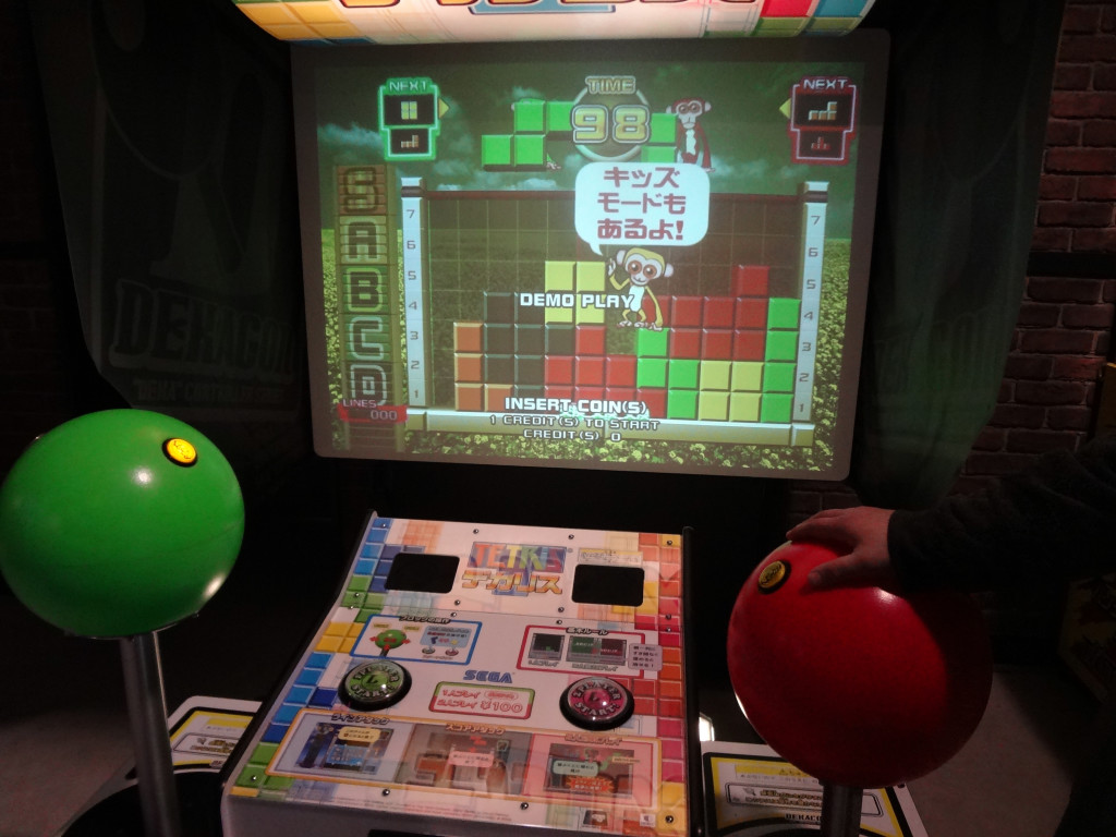 Tetris with giant controls at sega joypolis