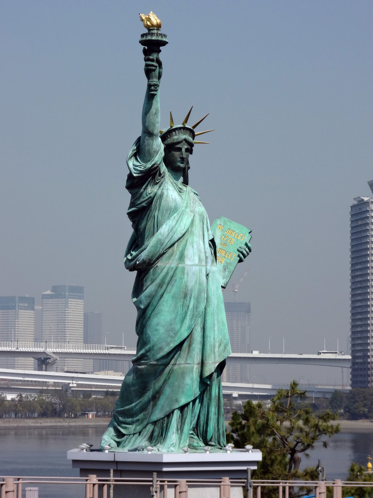 Odaiba and a replica Statue of Liberty