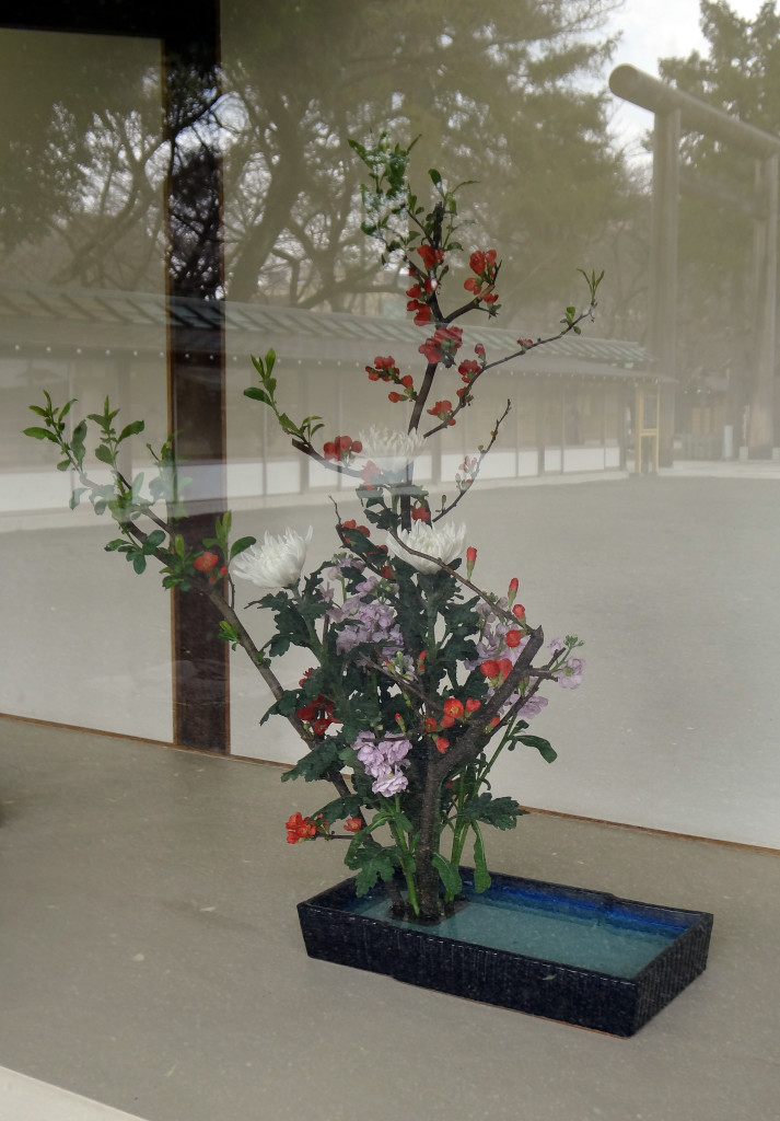 Ikebana flower arrangements were on display