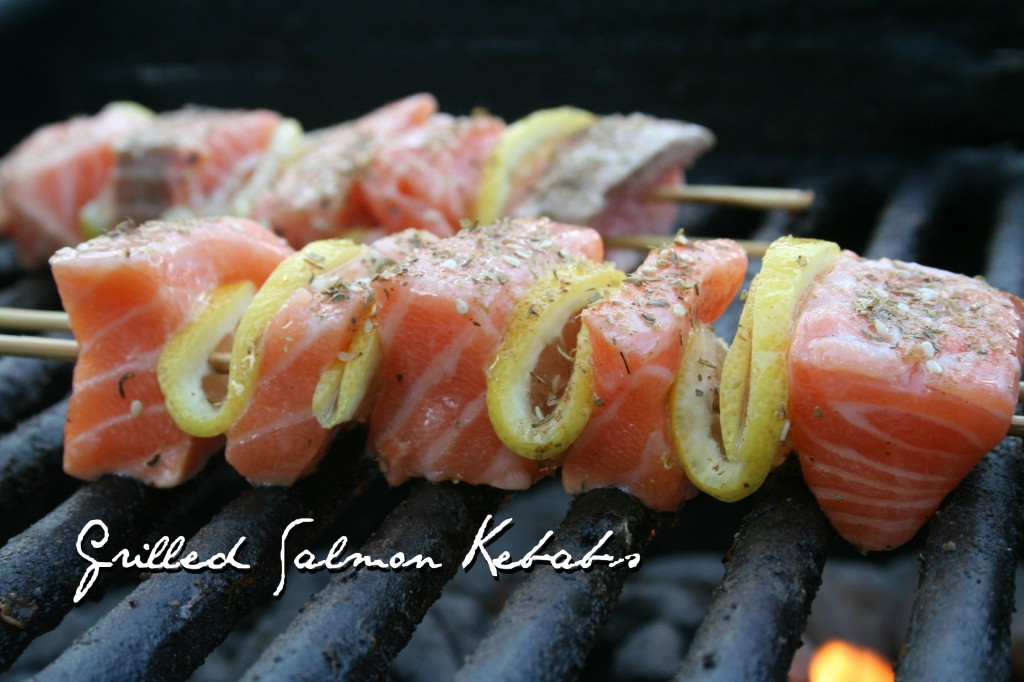 Grilled Salmon Kebabs
