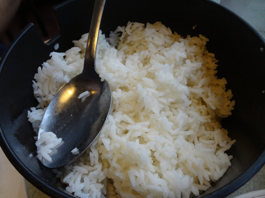 Steamed rice that came with the hot pot