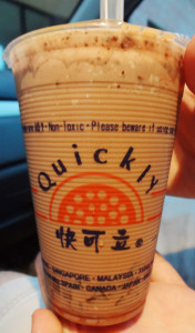Quickly chocolate milk tea with coffee jelly