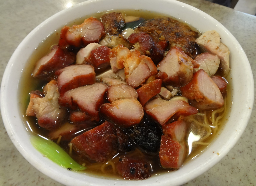 BBQ pork noodle soup with two types of pork