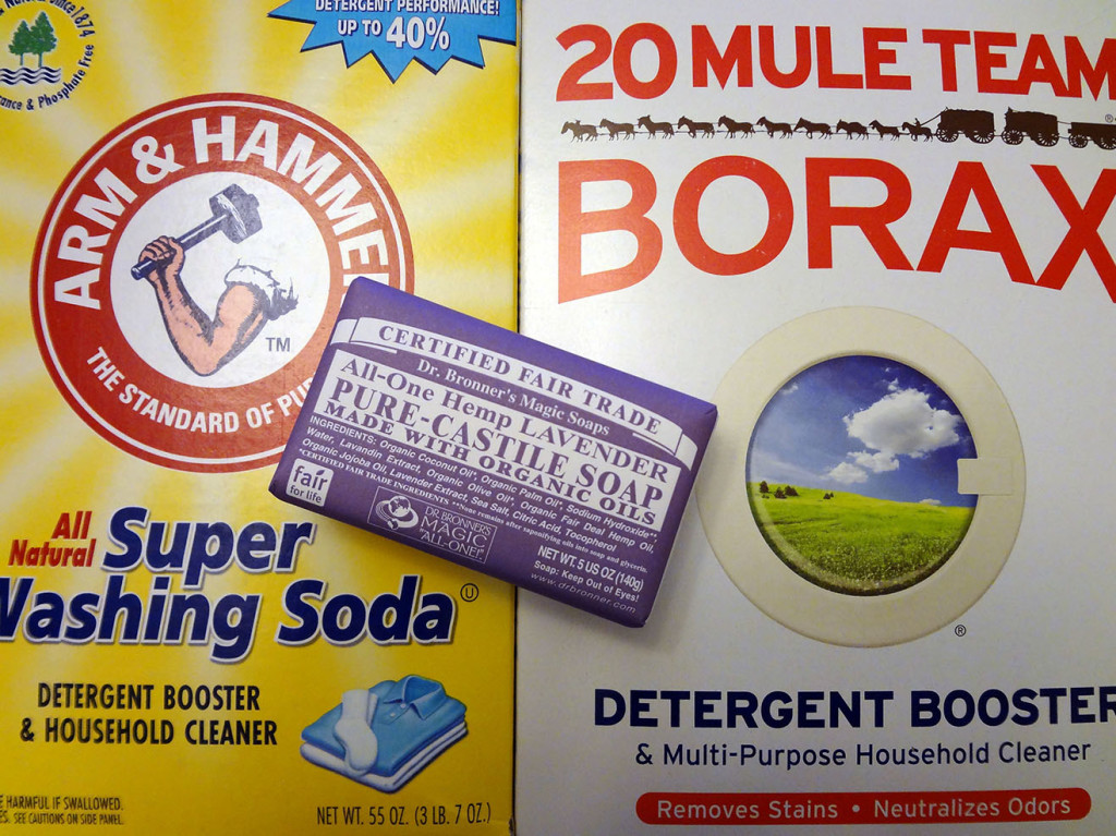 Ingredients for making organic laundry detergent