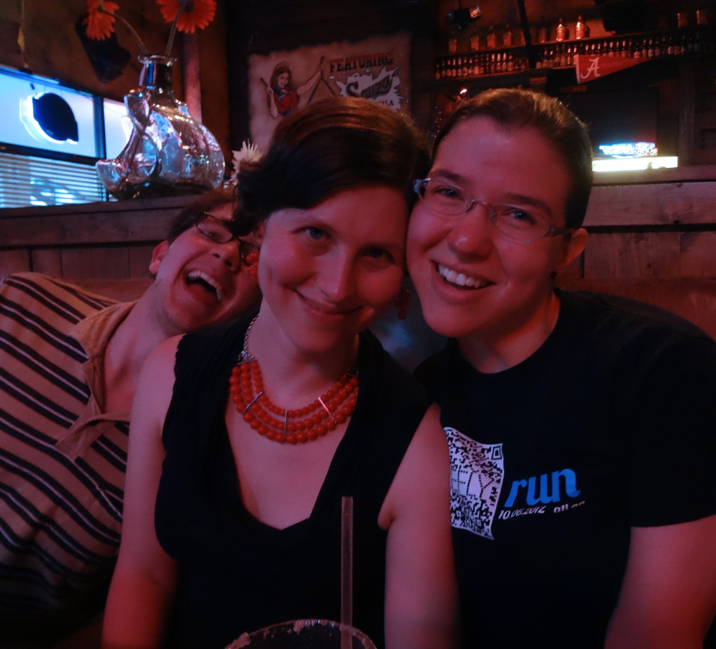 The lady-wife and I. And photobombing husband.