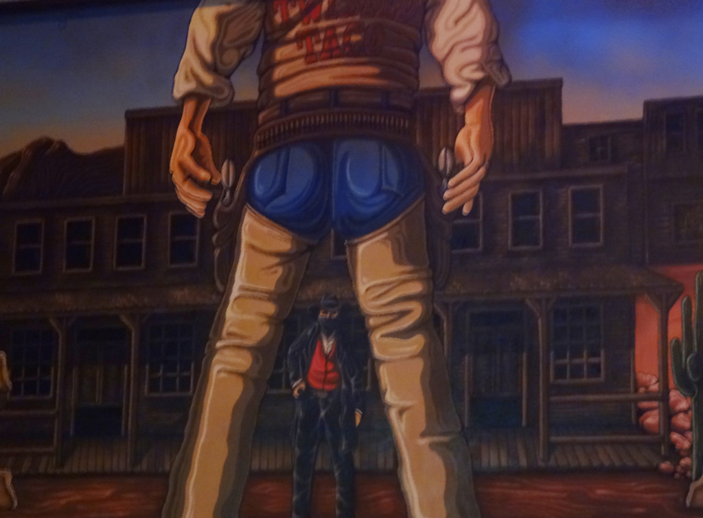 Close-up of the mural. Butt.