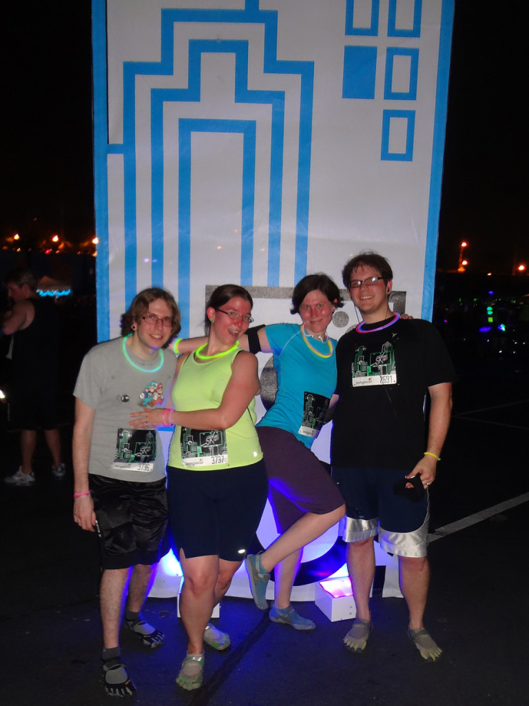 We all made it through the glow-in-the-dark 5k