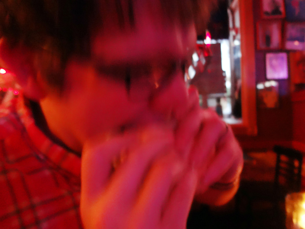 Adam eating at the Vortex