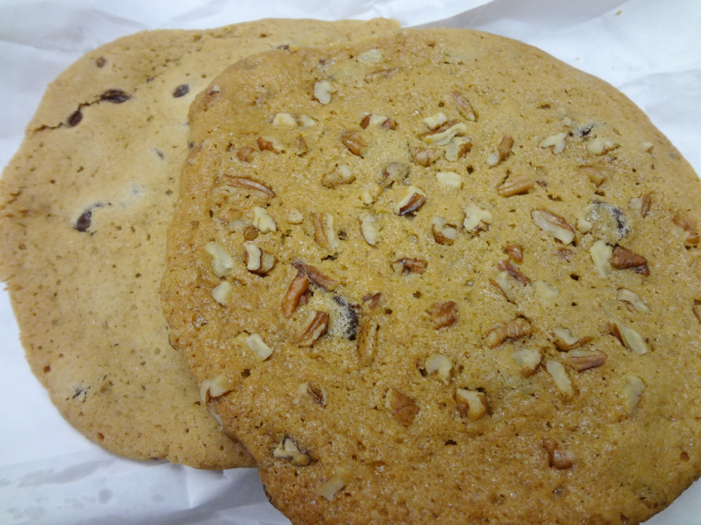 My chocolate chip pecan and chocolate chip peanut butter cookies from Sweet Auburn Bakery