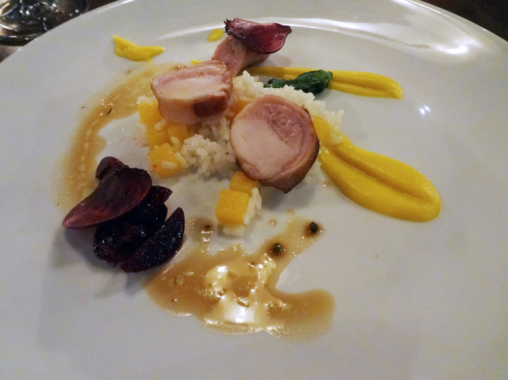 Empire State South rabbit roulade, sausage and beets
