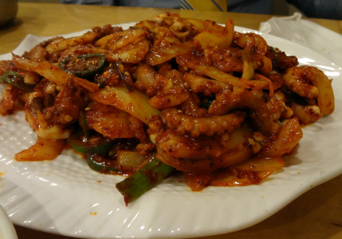 Spicy octopus dish