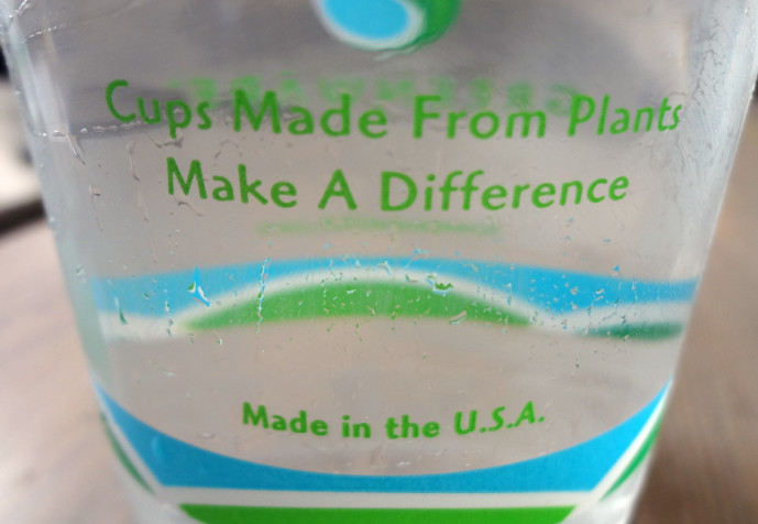 Plant-based plastic cup at Yeah Burger