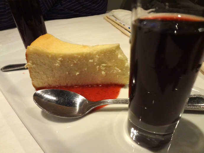 Fuji Hana New York Cheesecake with strawberry sauce