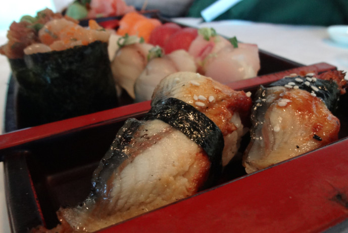 Fuji Hana sushi boat full of sashimi