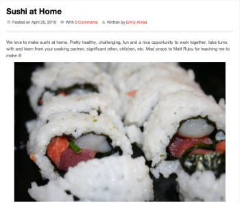 Sushi at Home post