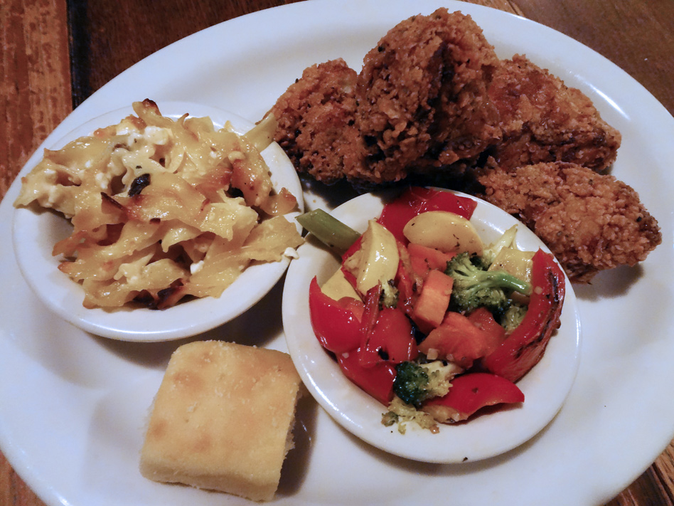 Fried chicken plate with sides