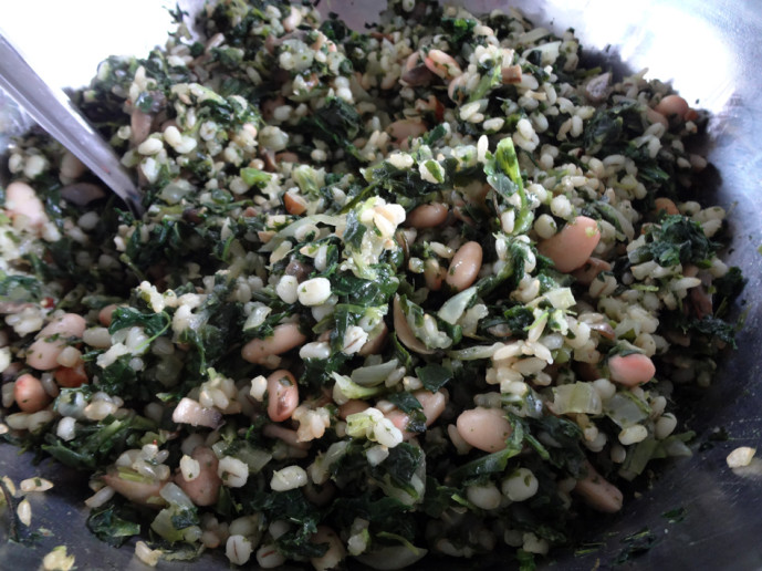 collard kale and white bean salad