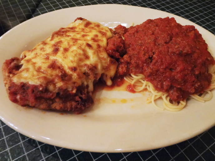 Veal Parmigiana with spaghetti from Provino's