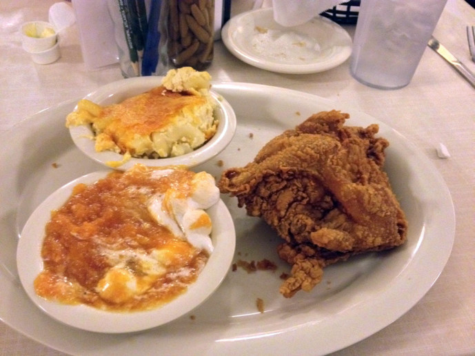 Mary mac's Tea Room one fried chicken breast and two sides