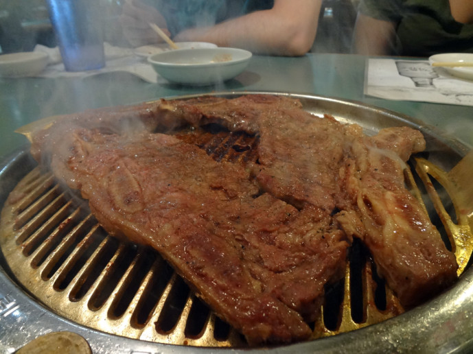 L.A. kalbi cooking