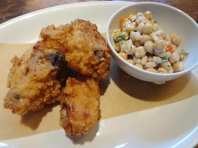 JCT Fried Chicken with a chickpea side