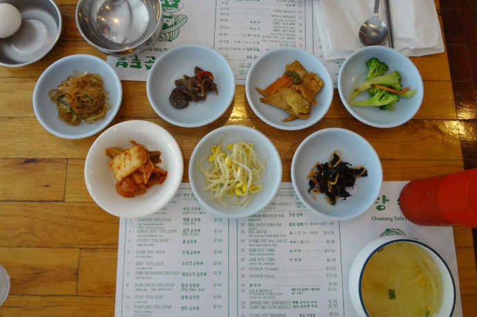 Banchan and food accessories at Cho Dang Tofu House