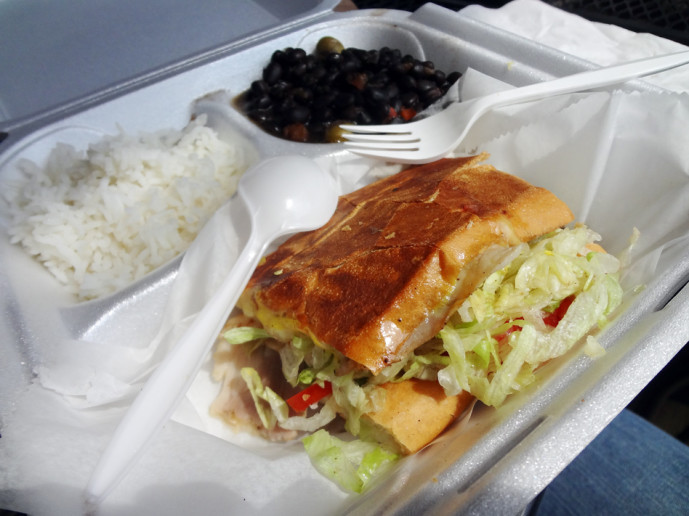 Crazy Cuban lunch special with mojo pork sandwich