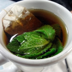 Hot tea with mint