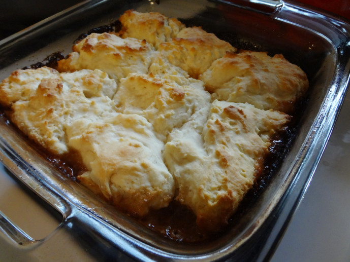 Bacon biscuit bake fresh from the oven